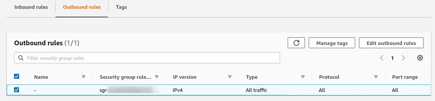 Outbound rules to have 0.0.0.0/0 on all TCP ports to connect using SSM