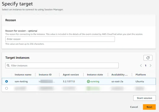 Select the EC2 Instance to recover access